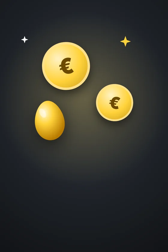 Monete e uovo d'oro